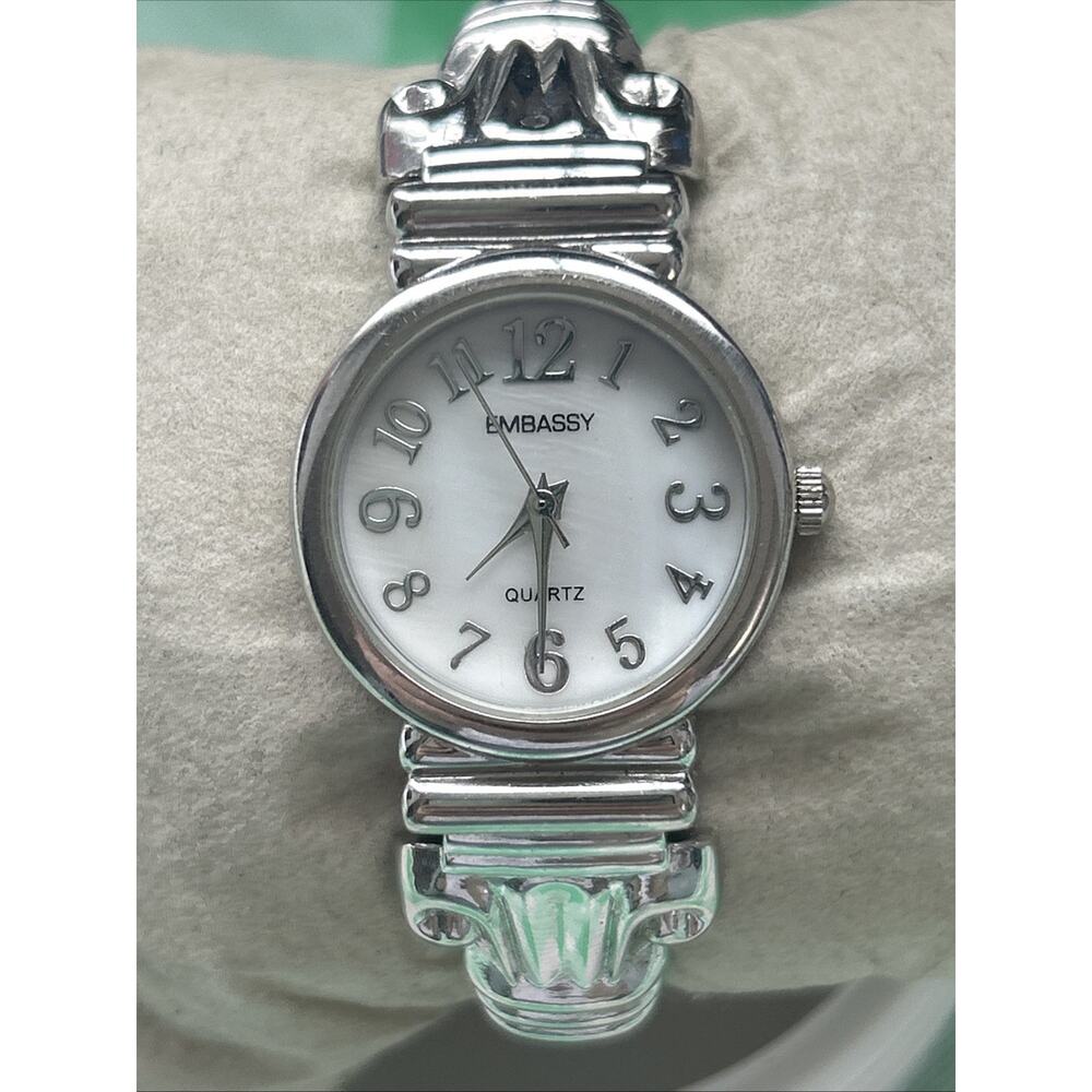 Embassy Silver Tone Women’s Cuff Watch